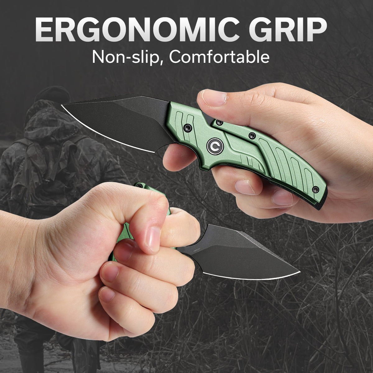 CIVIVI Typhoeus Green Aluminum Fixed Blade Knife C21036-4, Knives, - Outdoor Kuwait