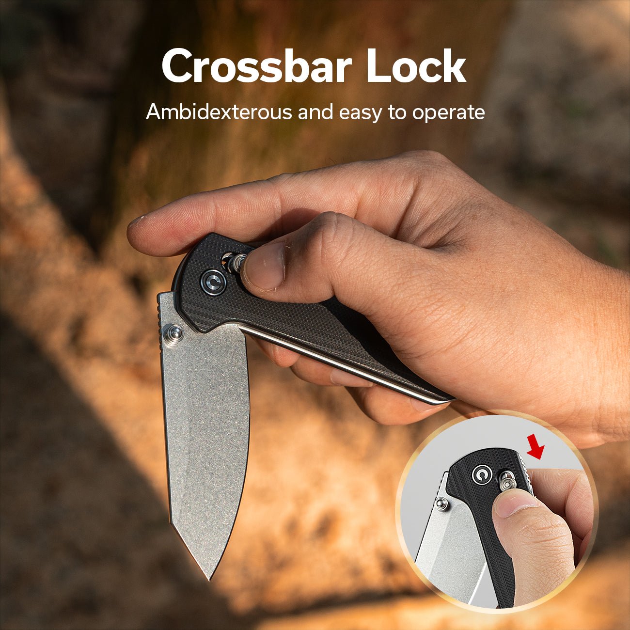 CIVIVI C23073-1 Yonder Crossbar Lock Folding Knife Black