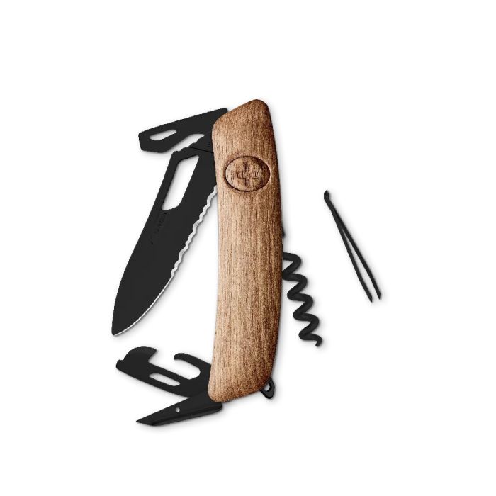 SWIZA SH03 TR Allblack Edition Wood Walnut Swiss Knife
