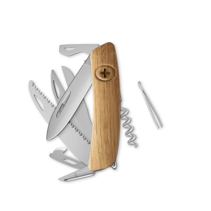 Swiza D09 Pocket Knife | ODK, Knives, Wood Oak - Outdoor Kuwait