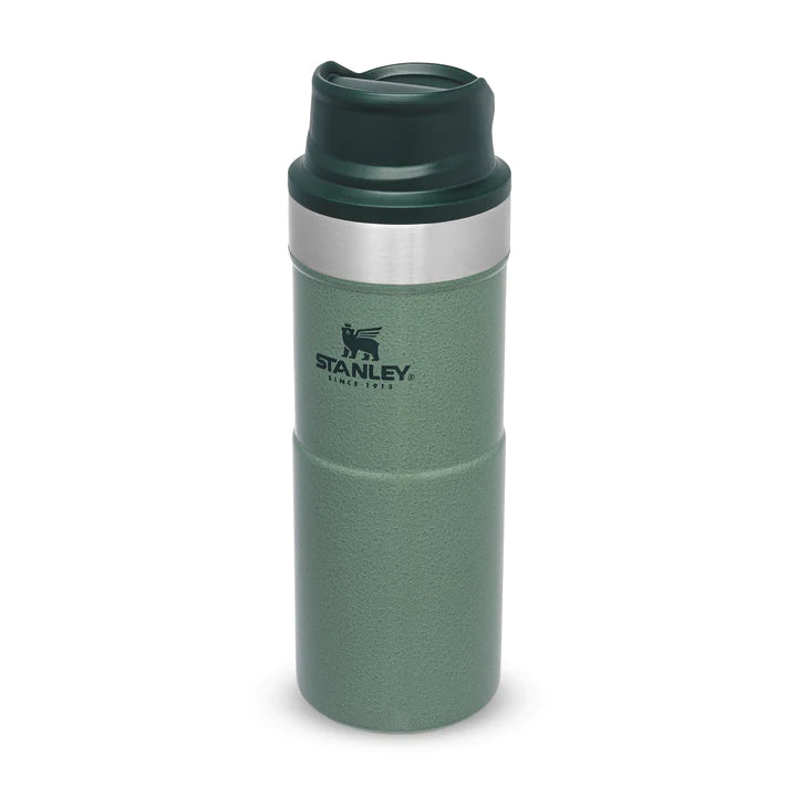 STANLEY CLASSIC TRIGGER ACTION TRAVEL MUG | 0.35L, Mugs, Hammertone Green   - Outdoor Kuwait