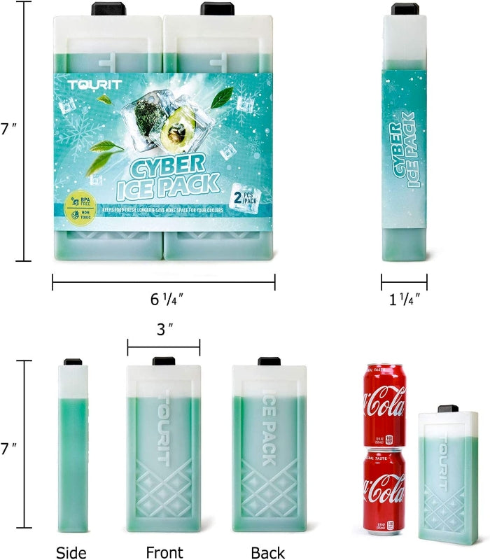 Tourit Reusable Ice Packs - 2 Pack, Ice Pack, - Outdoor Kuwait
