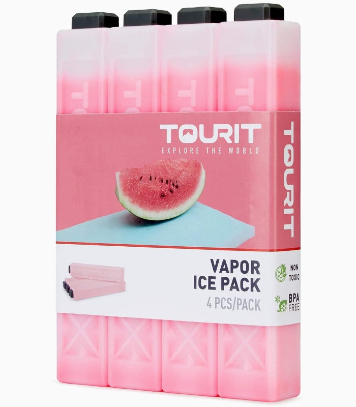 Tourit Reusable Ice Packs - 4 pack, Coolers, Red   - Outdoor Kuwait