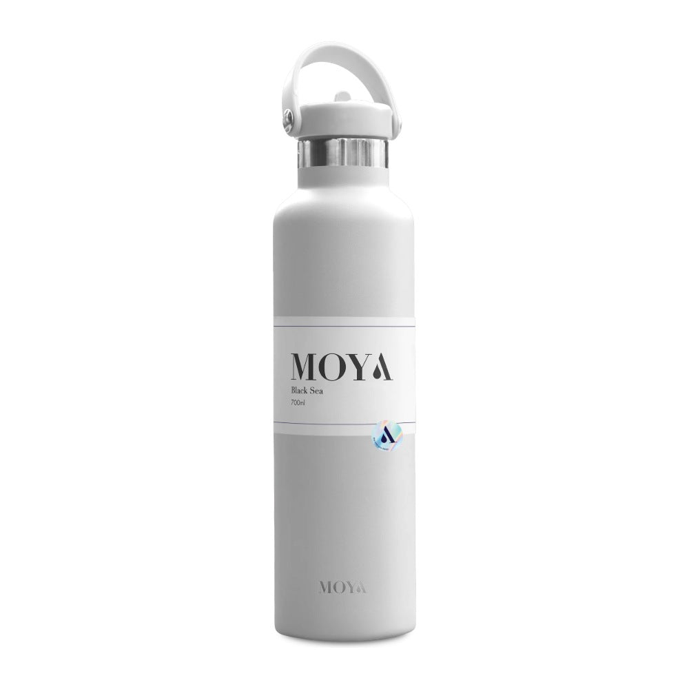 Moya Black Sea 700ml Insulated Bottle - Straw Lid / White