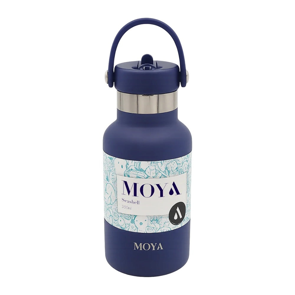 Moya Seashell 350ml Insulated Kids Water Bottle - Navy