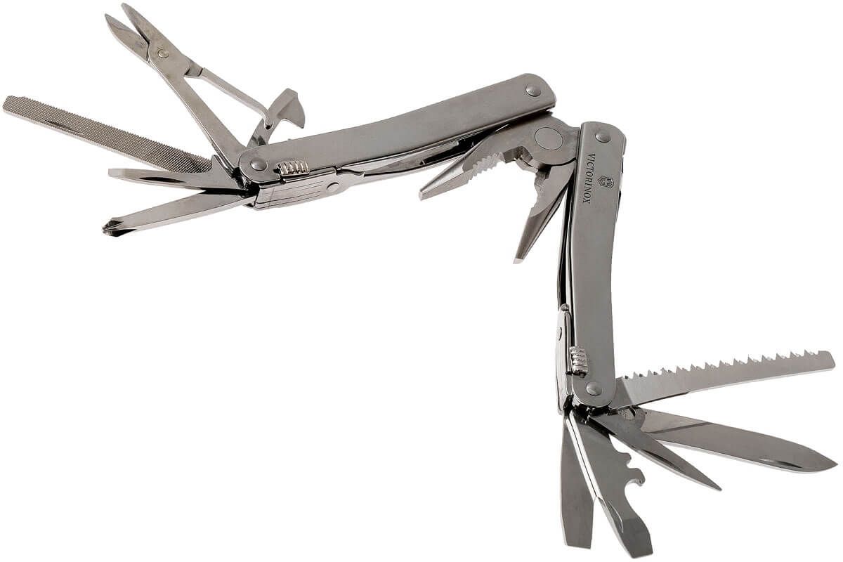 Victorinox Swiss Tool Spirit X Silver W/Leather Case, Knives,    - Outdoor Kuwait