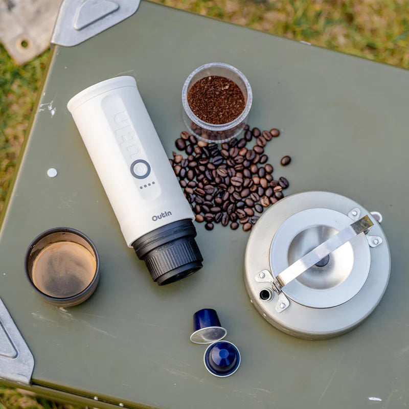 Outin Nano Portable Espresso Machine (Pearl White), Espresso Machine, - Outdoor Kuwait
