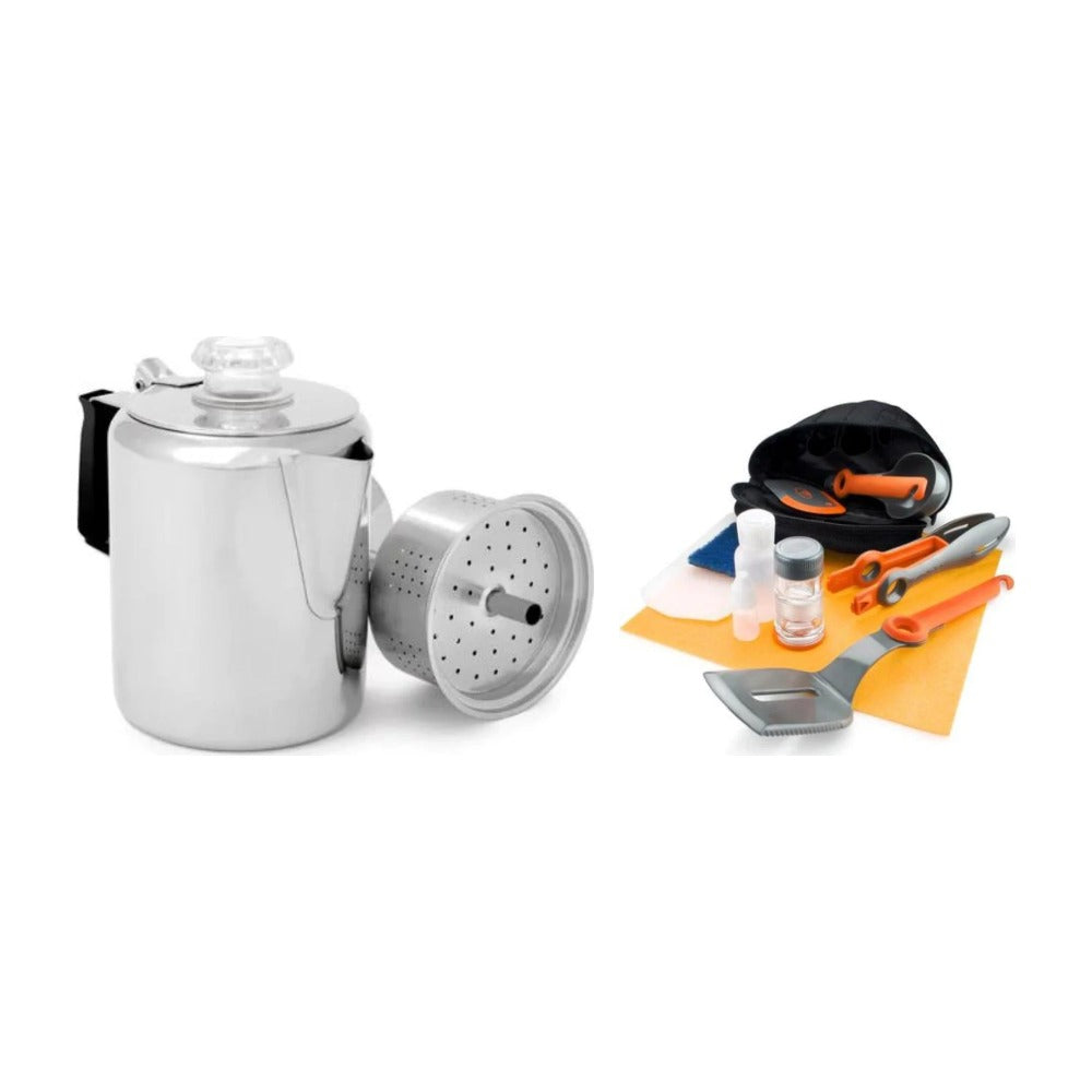 GSI 6-Cup Percolator + Crossover Kitchen Kit Bundle, Outdoor Bundles, - Outdoor Kuwait