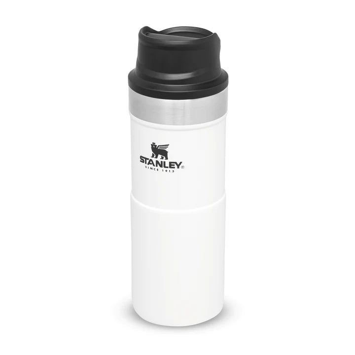 STANLEY CLASSIC TRIGGER ACTION TRAVEL MUG | 0.35L, Mugs, Polar White   - Outdoor Kuwait
