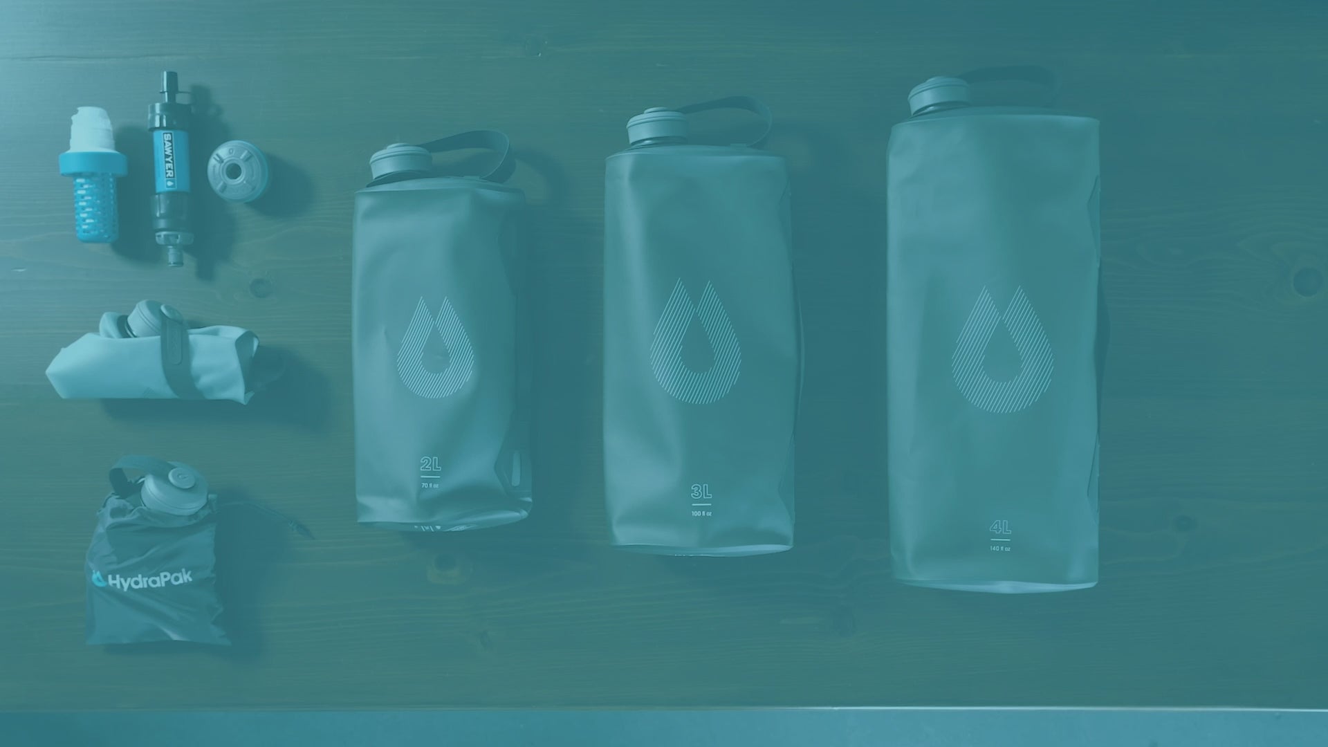 Load video: HydraPak Seeker Collapsible Water Storage Bag 4L