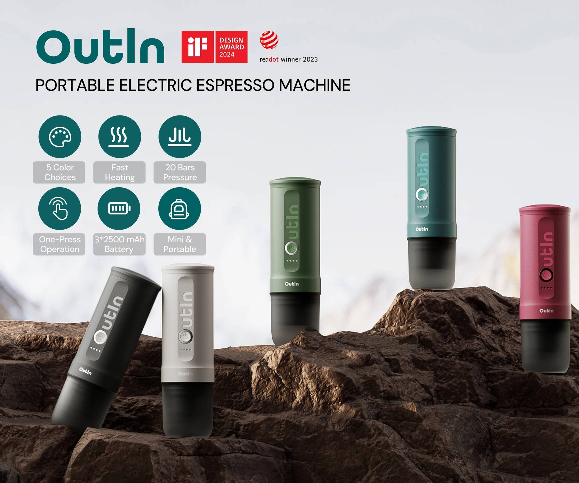 OutIn Mino Canyon Green, Espresso Machine, - Outdoor Kuwait