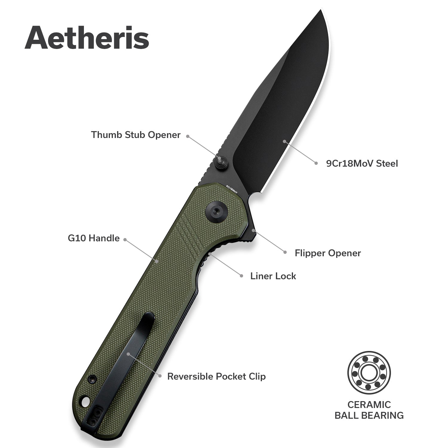 SENCUT Aetheris Pocket Knife S24095-2