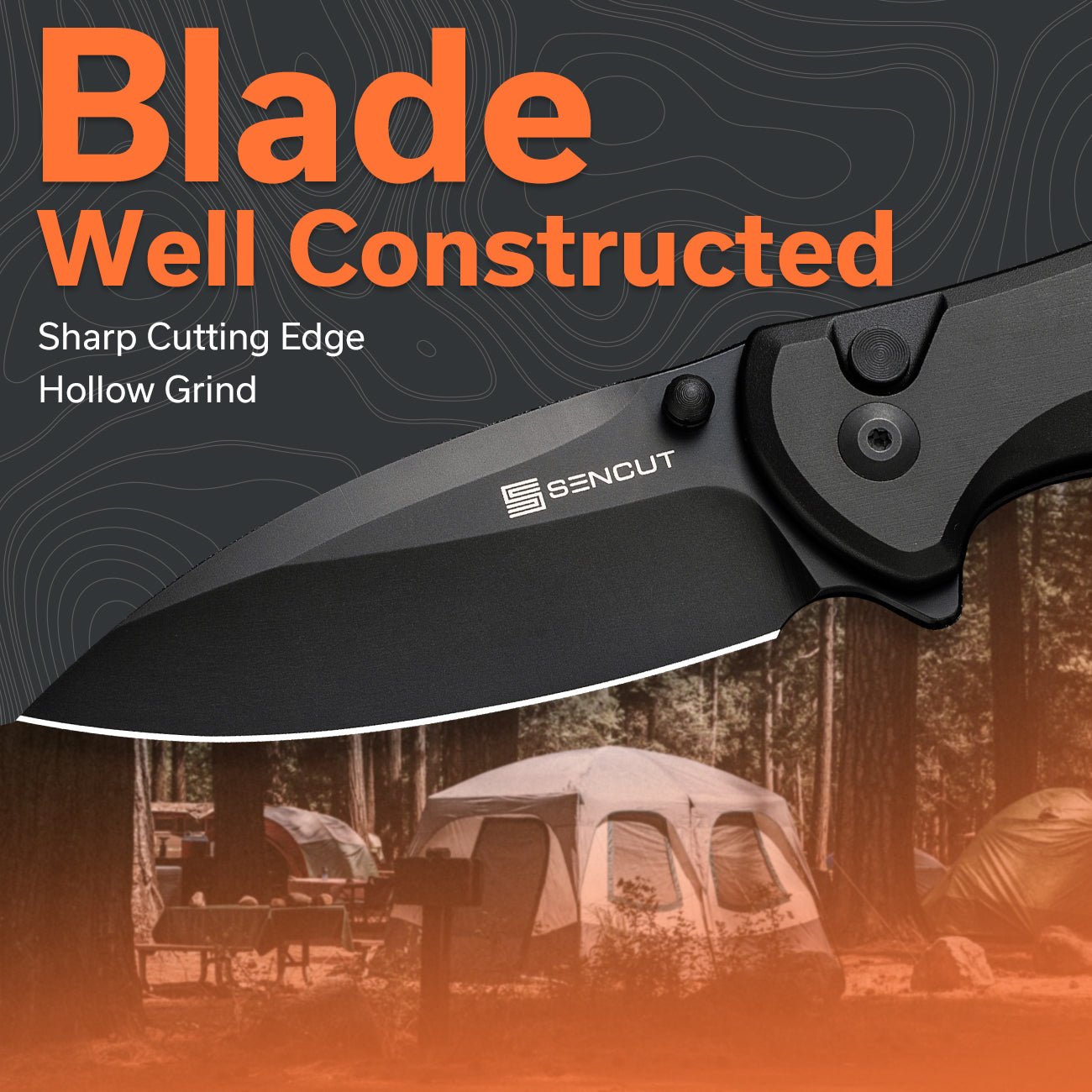 SENCUT S22043B-1 ArcBlast Folding Pocket Knife Black