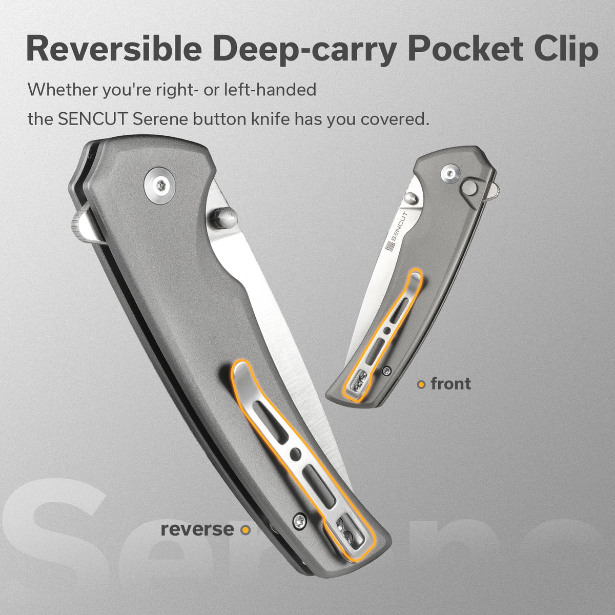 SENCUT Serene Gray Aluminum Pocket Knife S21022B-3, Knives, - Outdoor Kuwait