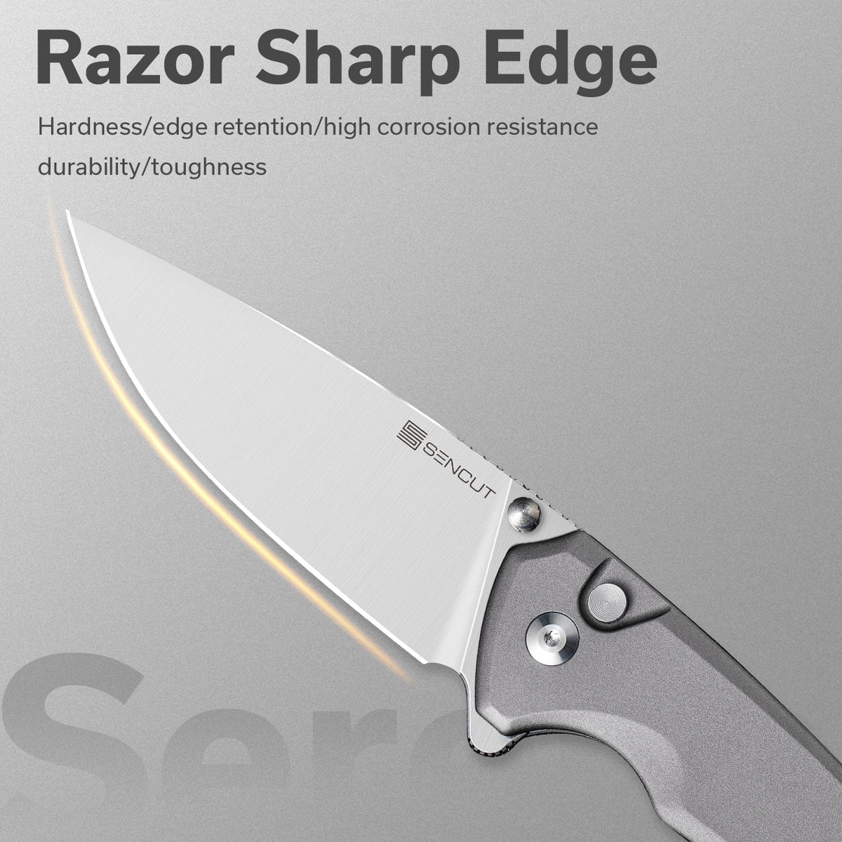SENCUT Serene Gray Aluminum Pocket Knife S21022B-3, Knives, - Outdoor Kuwait