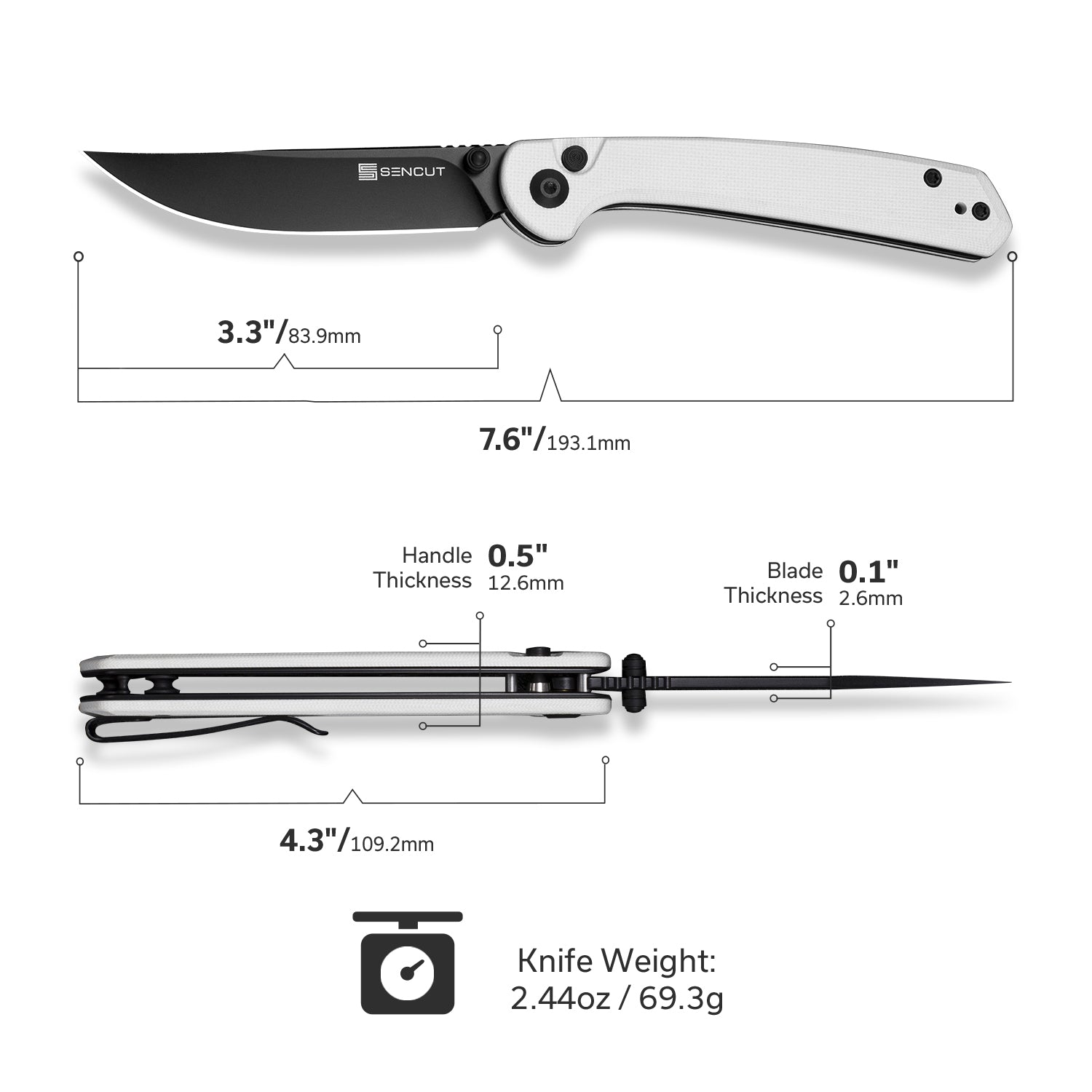 SENCUT Skelfin Pocket Knife S25007-1