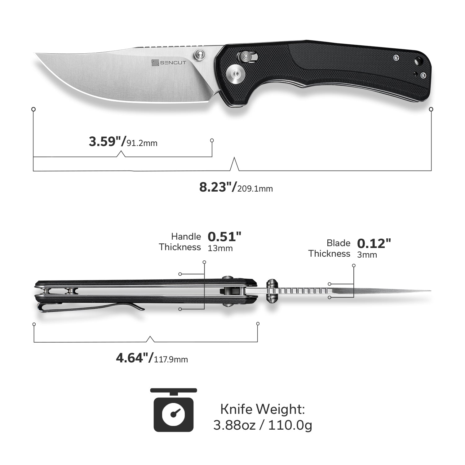 SENCUT Slybolt Pocket Knife S25001-1