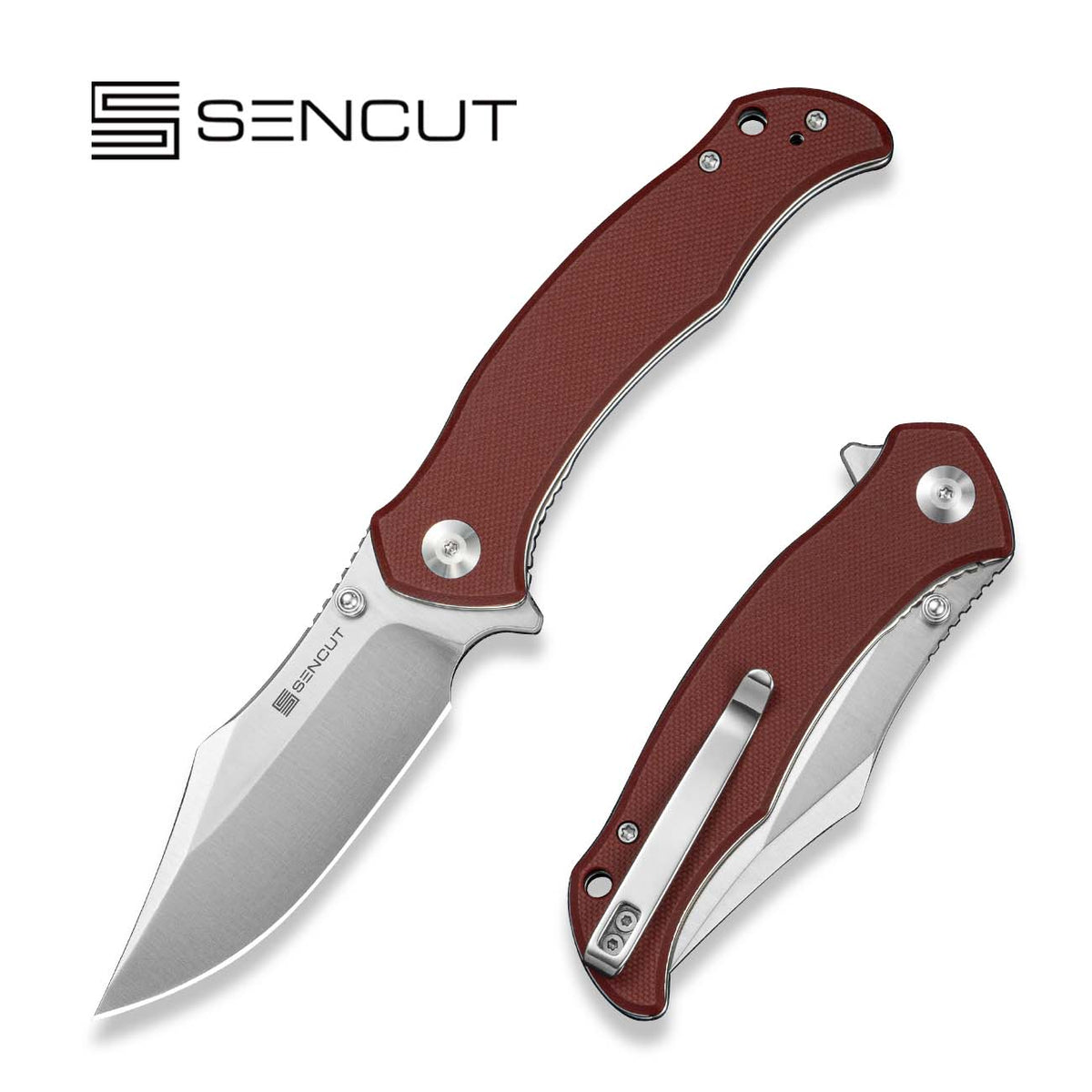SENCUT Tauron Burgundy G10 Pocket Knife S25060-2, Knives, - Outdoor Kuwait