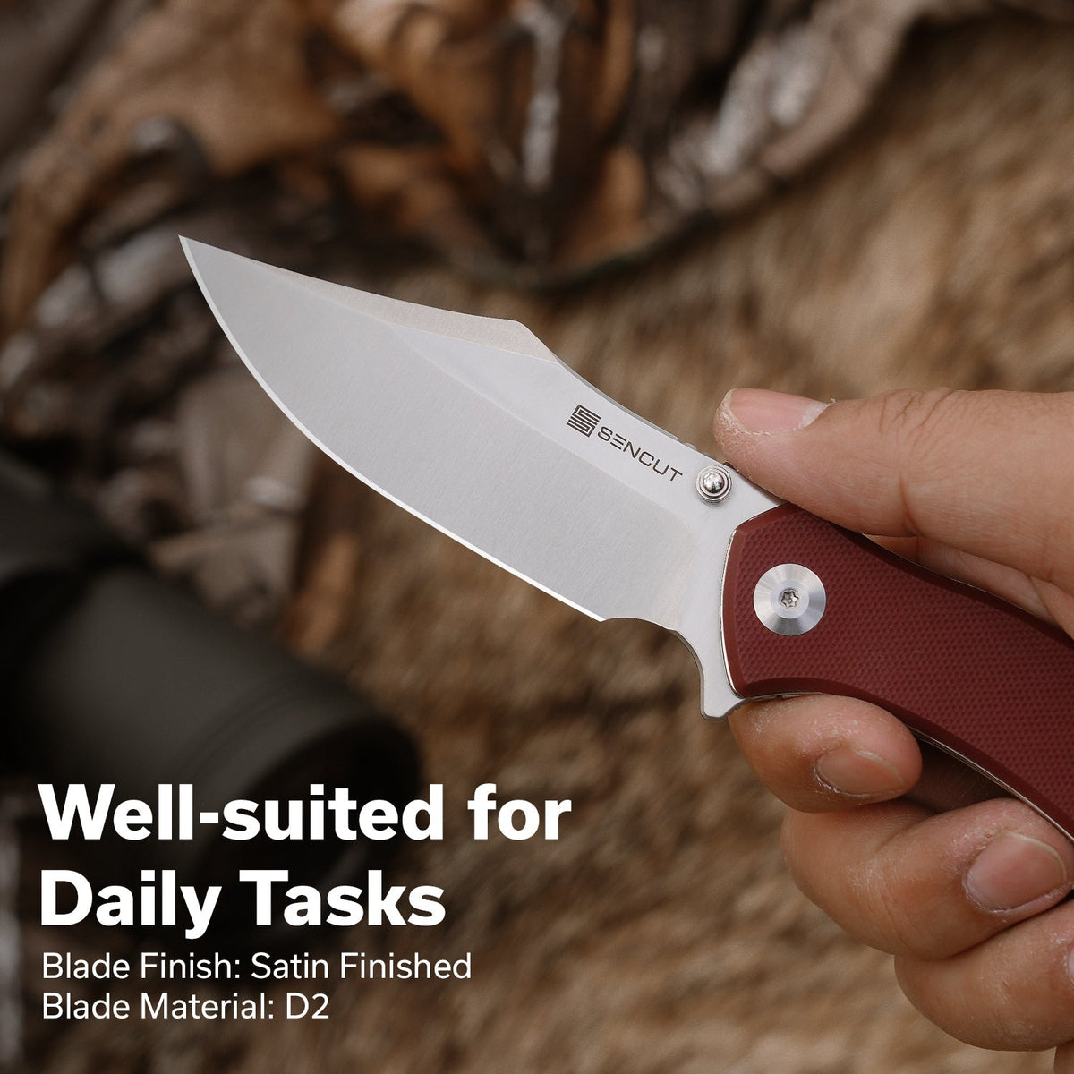 SENCUT Tauron Burgundy G10 Pocket Knife S25060-2, Knives, - Outdoor Kuwait