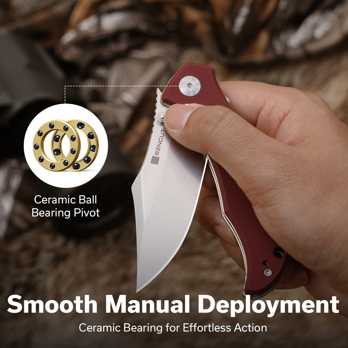 SENCUT Tauron Burgundy G10 Pocket Knife S25060-2, Knives, - Outdoor Kuwait