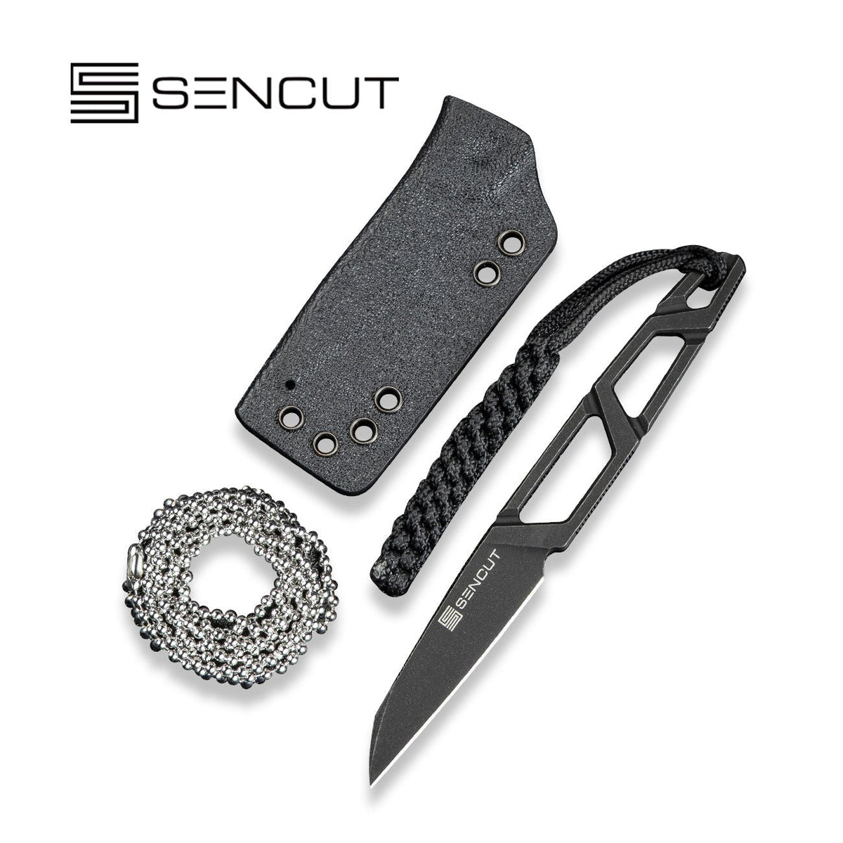 SENCUT TEXO Black Neck Knife S23095-1, Knives, - Outdoor Kuwait