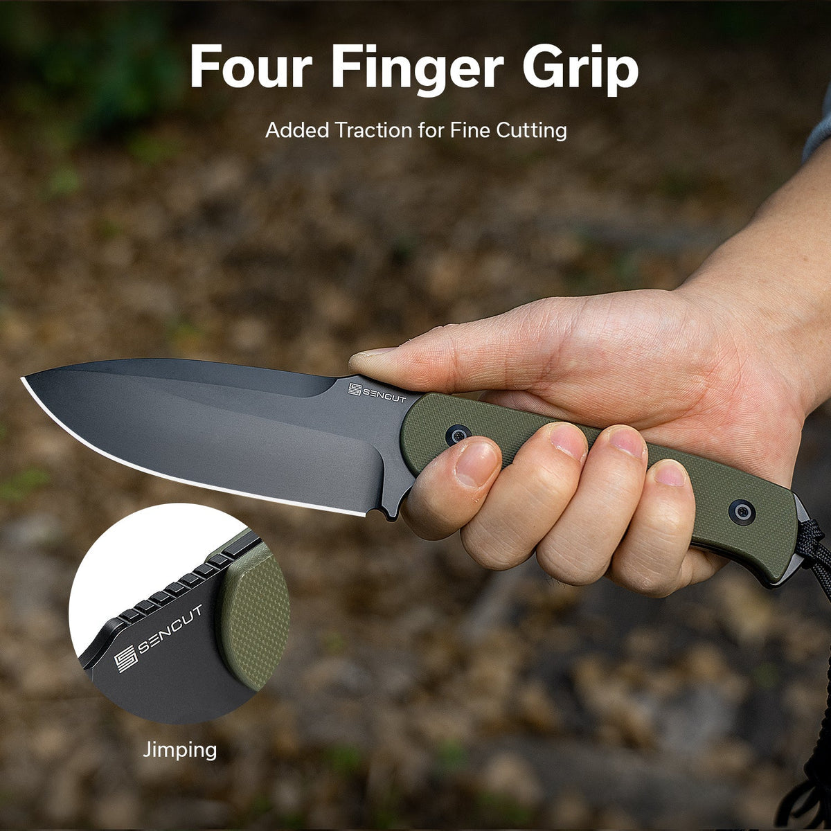 SENCUT Toxodon Green G10 Fixed Blade Knife S24036-2, Knives, - Outdoor Kuwait