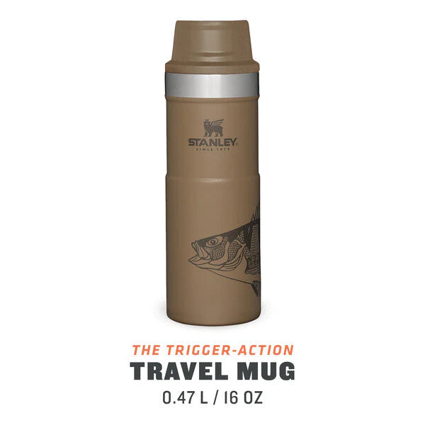 STANLEY CLASSIC PETER PERCH TRIGGER-ACTION TRAVEL MUG | PERCH TAN | 0.47L, Mugs,    - Outdoor Kuwait