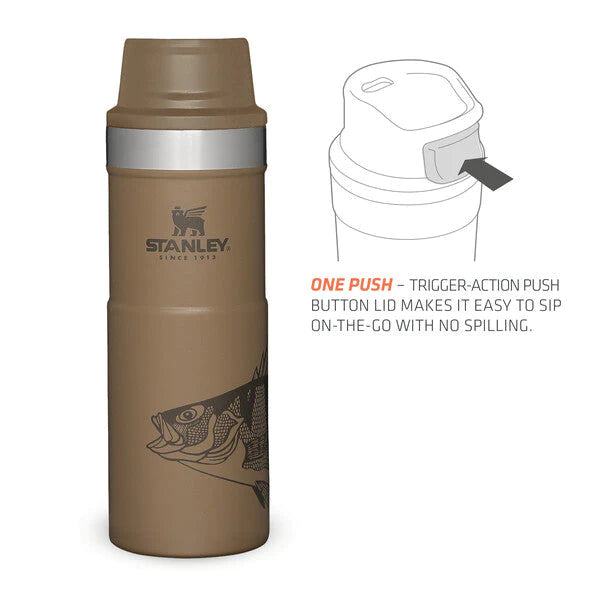 STANLEY CLASSIC PETER PERCH TRIGGER-ACTION TRAVEL MUG | PERCH TAN | 0.47L, Mugs,    - Outdoor Kuwait