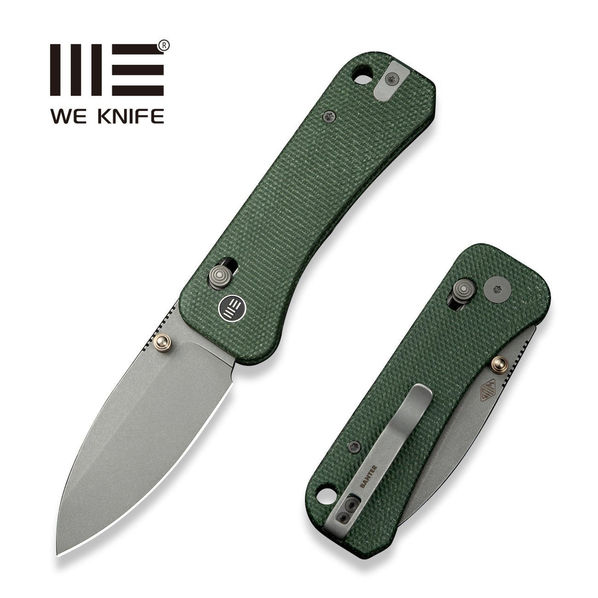We Knife Banter 2 Green Micarta Pocket Knife WE23075-3, Knives, - Outdoor Kuwait