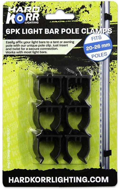 Hardkorr Pole Clips for Light Bars & Dimmers (6 Pack), Lights Accessories,    - Outdoor Kuwait
