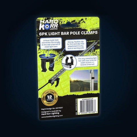 Hardkorr Pole Clips for Camp Light Bars & Push-Button Dimmers (6 Pack)-Lights Accessories-Outdoor.com.kw