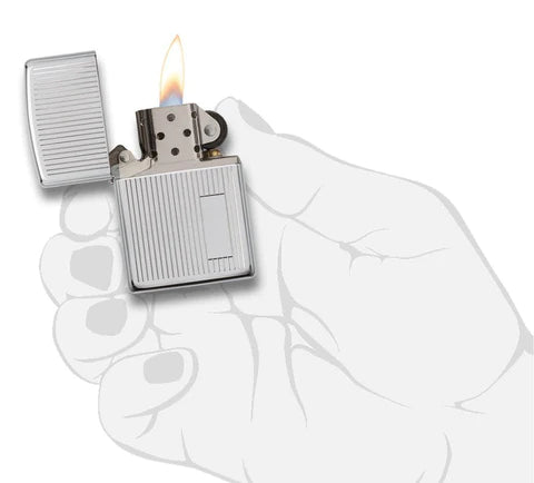 Zippo Chrome/Engine Turned Lighter -ZP350, Lighter, - Outdoor Kuwait