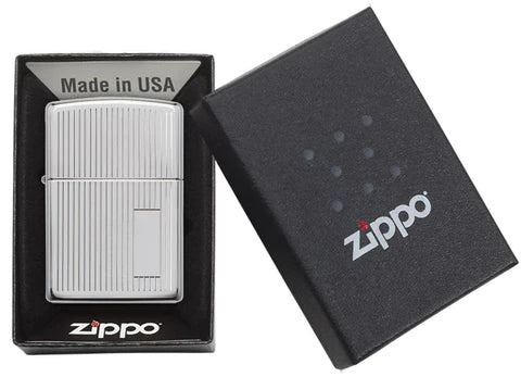Zippo Chrome/Engine Turned Lighter -ZP350, Lighter, - Outdoor Kuwait