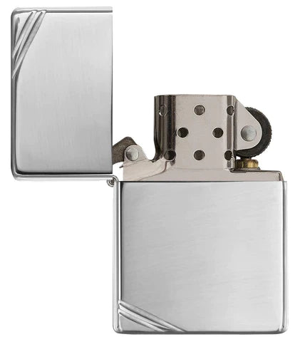 Zippo High Polish Chrome Vintage with Slashes, Lighter, - Outdoor Kuwait