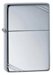Zippo High Polish Chrome Vintage with Slashes, Lighter, - Outdoor Kuwait