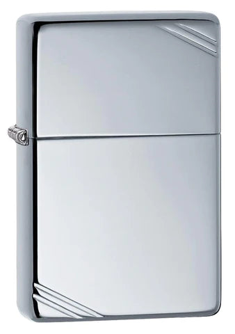 Zippo High Polish Chrome Vintage with Slashes, Lighter, - Outdoor Kuwait