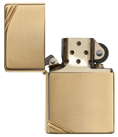 Zippo High Polish Brass Vintage with Slashes, Lighter, - Outdoor Kuwait