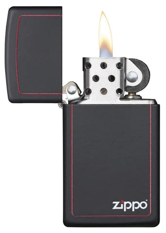 Zippo Slim® Black Matte with Red Border, Lighter, - Outdoor Kuwait