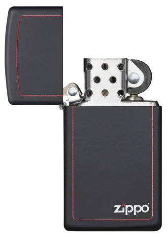 Zippo Slim® Black Matte with Red Border, Lighter, - Outdoor Kuwait