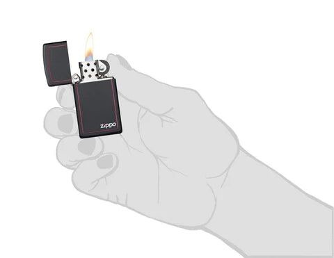 Zippo Slim® Black Matte with Red Border, Lighter, - Outdoor Kuwait