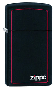 Zippo Slim® Black Matte with Red Border, Lighter, - Outdoor Kuwait