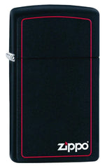 Zippo Slim® Black Matte with Red Border