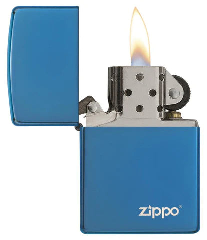 Zippo Classic High Polish Blue Zippo Logo, Lighter, - Outdoor Kuwait