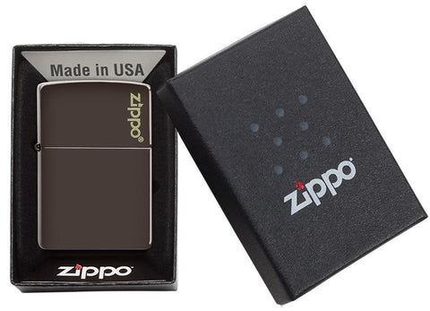 Zippo Classic Brown Zippo Logo, Lighter, - Outdoor Kuwait
