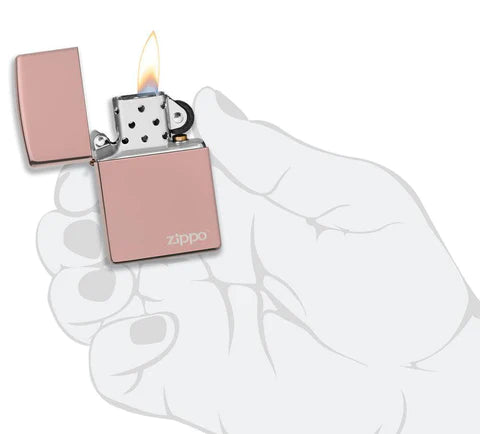 Zippo Classic High Polish Rose Gold Zippo Logo, Lighter, - Outdoor Kuwait