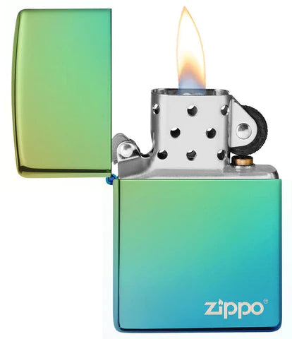 Zippo Classic High Polish Teal Zippo Logo, Lighter, - Outdoor Kuwait