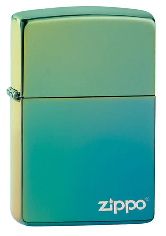 Zippo Classic High Polish Teal Zippo Logo, Lighter, - Outdoor Kuwait