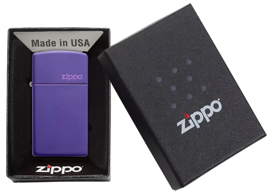 Zippo Slim® Purple Matte Zippo Logo, Lighter, - Outdoor Kuwait