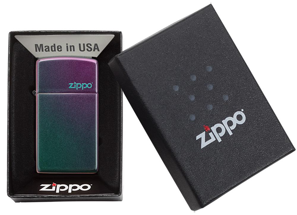 Zippo Slim® Iridescent Zippo Logo, Lighter, - Outdoor Kuwait