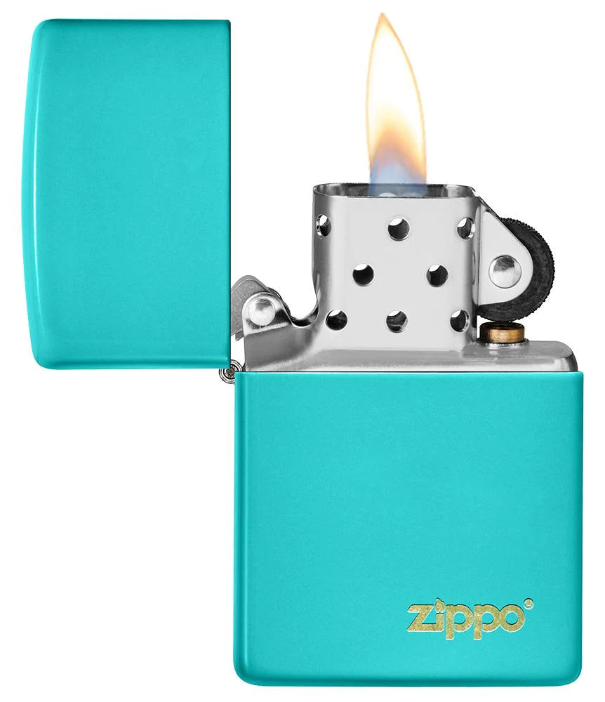 Zippo Classic Flat Turquoise Zippo Logo, Lighter, - Outdoor Kuwait